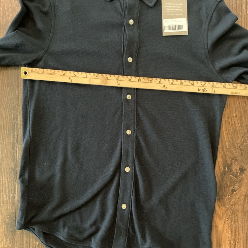 Everlane Men’s The Long-Sleeve Pique Button Down Shirt Navy Blue NWT (Size S) - Picture 7 of 8